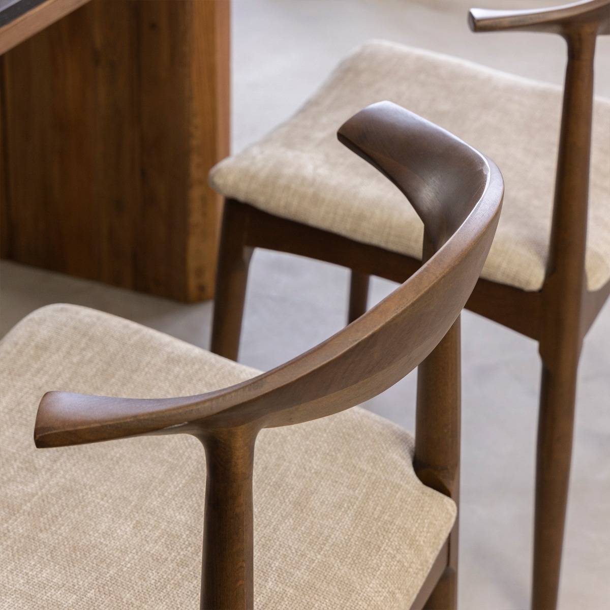 Chaise bois hêtre foncé Aline (lot de 2)