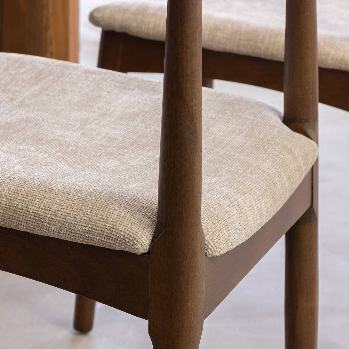 Chaise bois hêtre foncé Aline (lot de 2)
