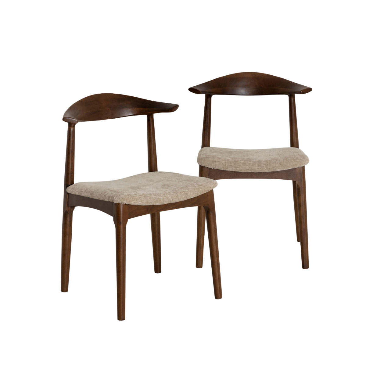 Chaise bois hêtre foncé Aline (lot de 2)