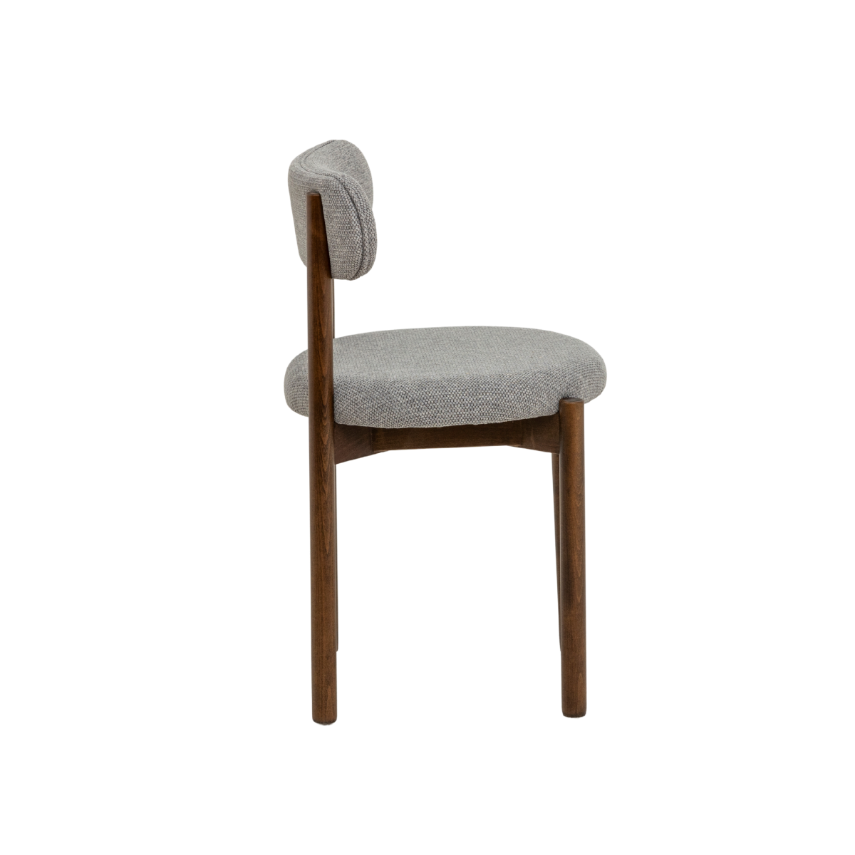 Chaise en bois de hêtre foncé et tissu Aline (lot de 2)