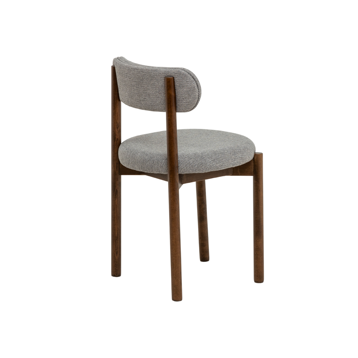 Chaise en bois de hêtre foncé et tissu Aline (lot de 2)