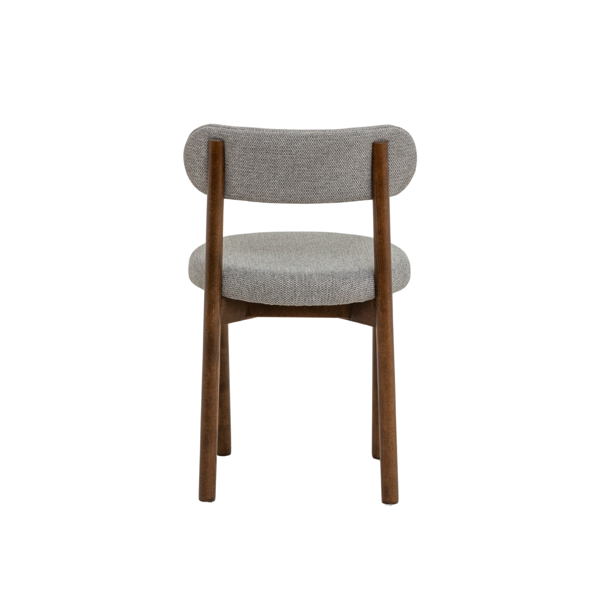 Chaise en bois de hêtre foncé et tissu Aline (lot de 2)