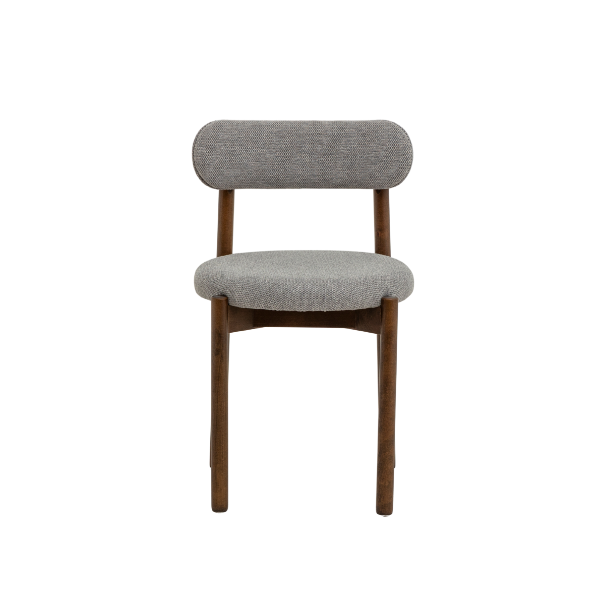 Chaise en bois de hêtre foncé et tissu Aline (lot de 2)