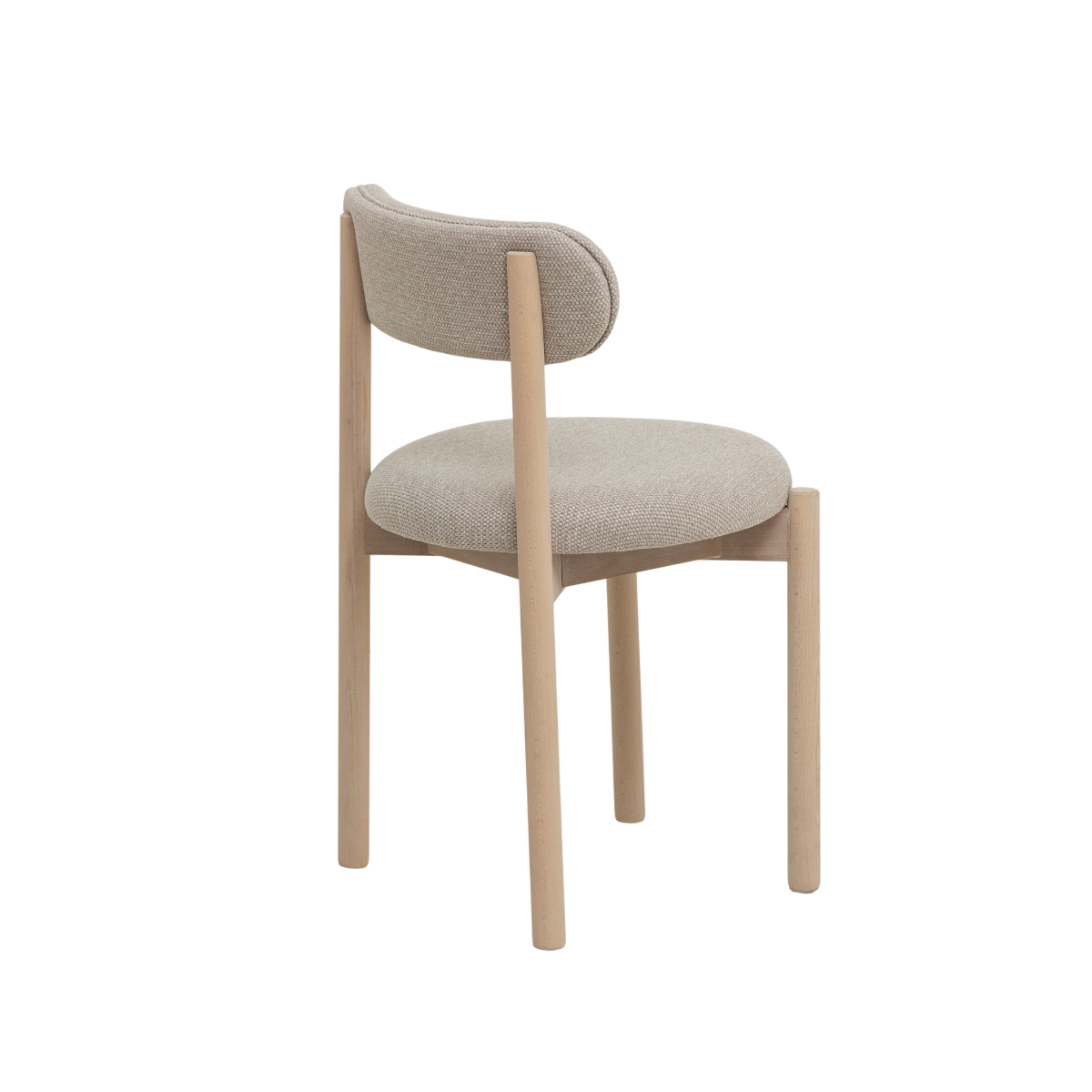 Chaise en bois de hêtre clair et tissu Aline (lot de 2)