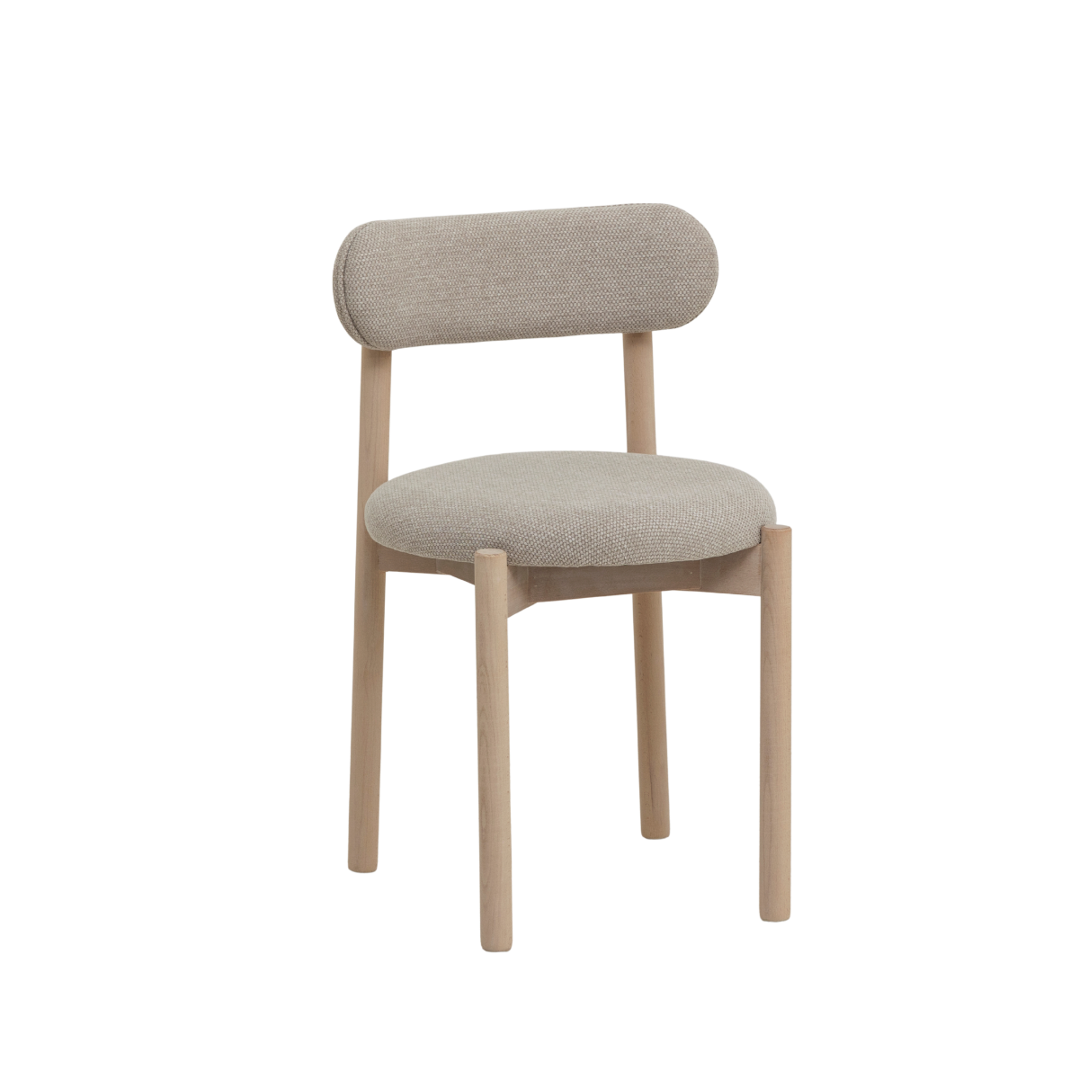Chaise en bois de hêtre clair et tissu Aline (lot de 2)