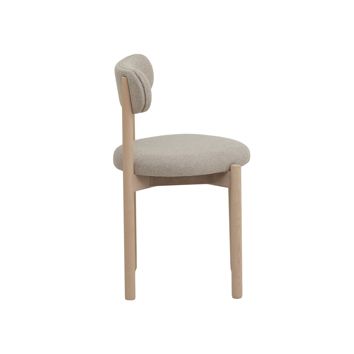 Chaise en bois de hêtre clair et tissu Aline (lot de 2)