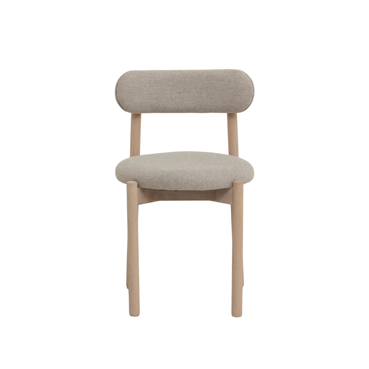 Chaise en bois de hêtre clair et tissu Aline (lot de 2)