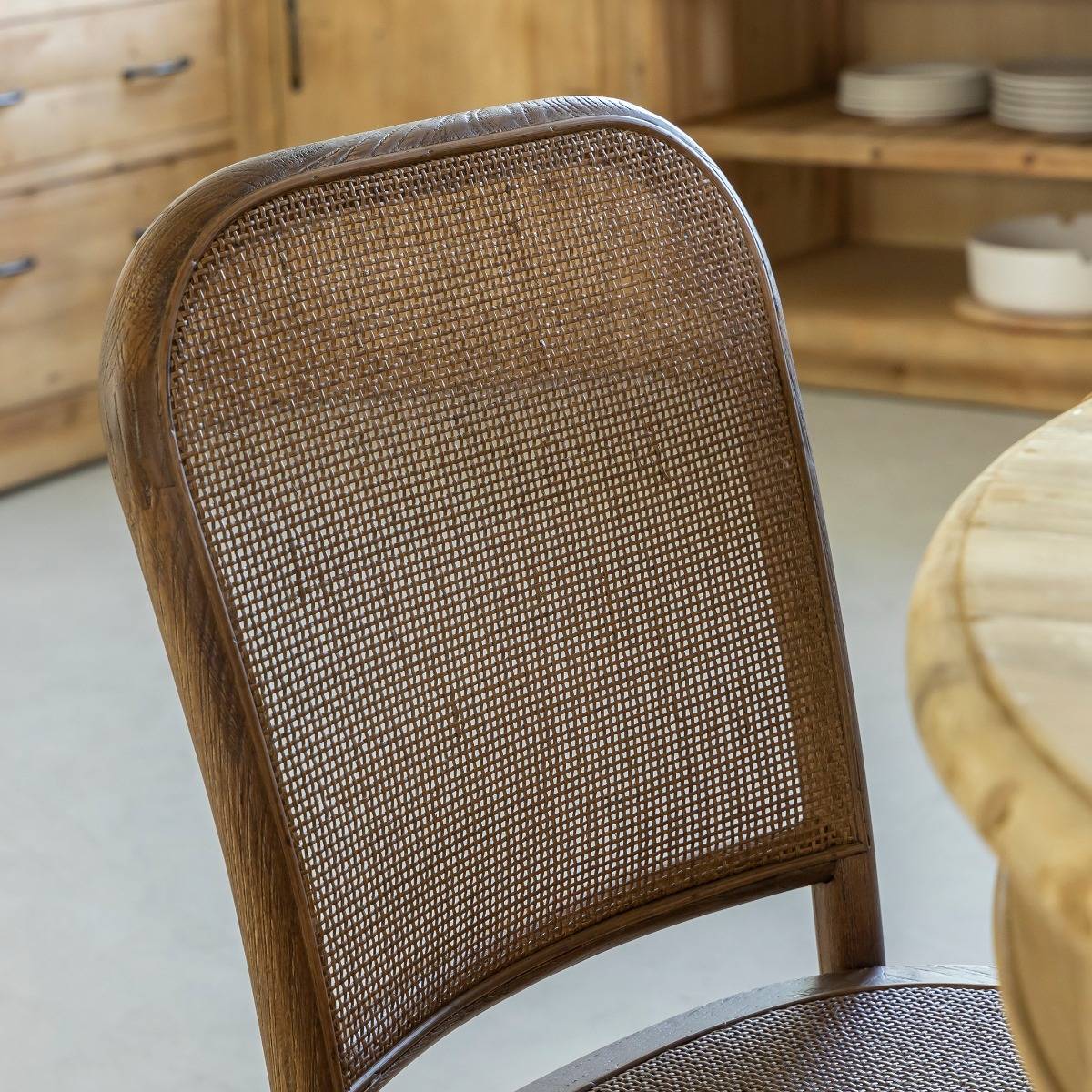 Chaise en orme et cannage Luzian (lot de 2)