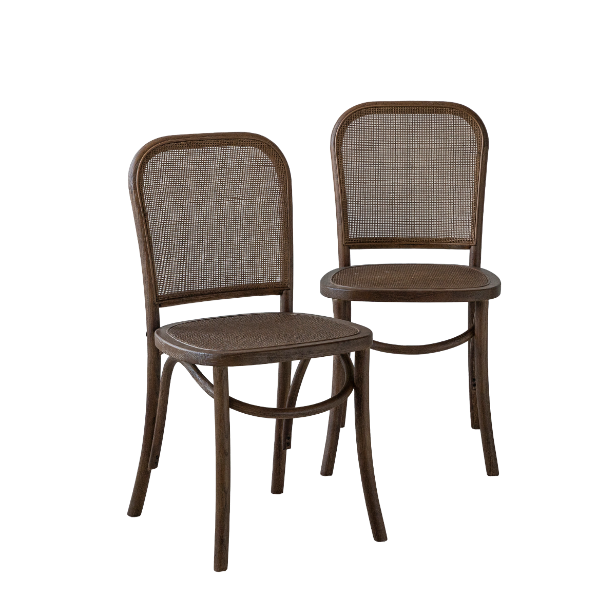 Chaise en orme et cannage Luzian (lot de 2)