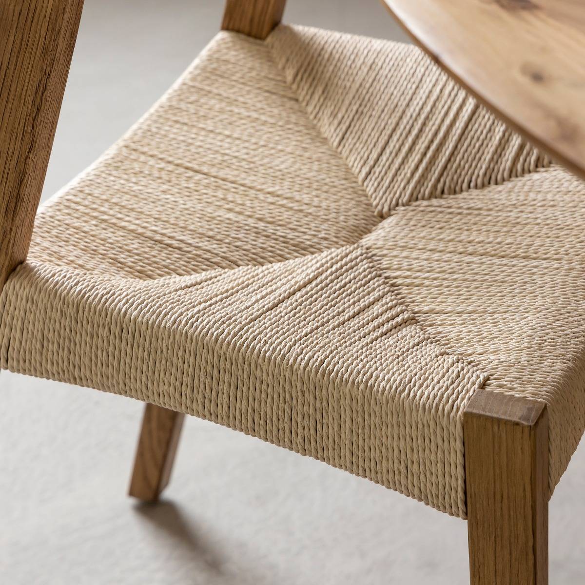 Chaise en bois de chêne et en corde Auren (lot de 2)