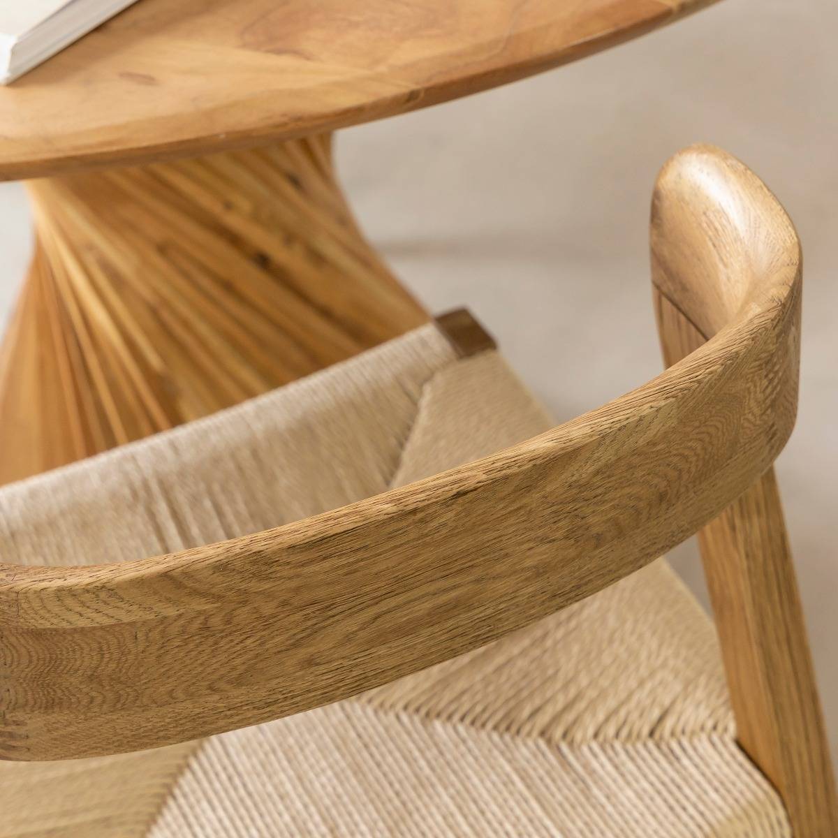 Chaise en bois de chêne et en corde Auren (lot de 2)