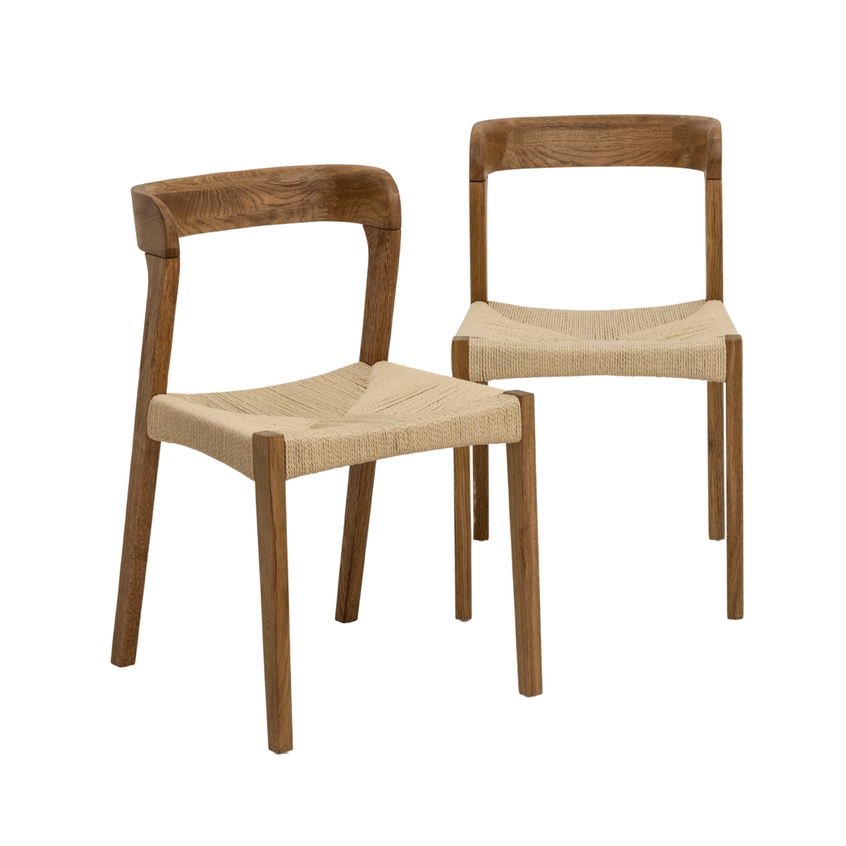 Chaise en bois de chêne et en corde Auren (lot de 2)