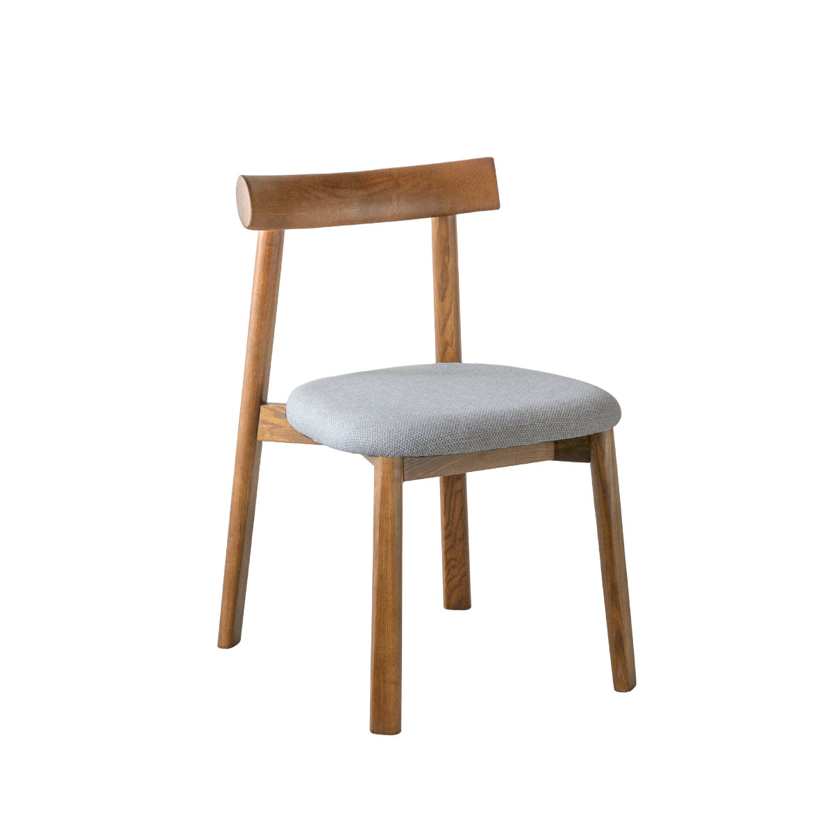 Chaise en bois de frêne et tissu gris Neris (lot de 2)