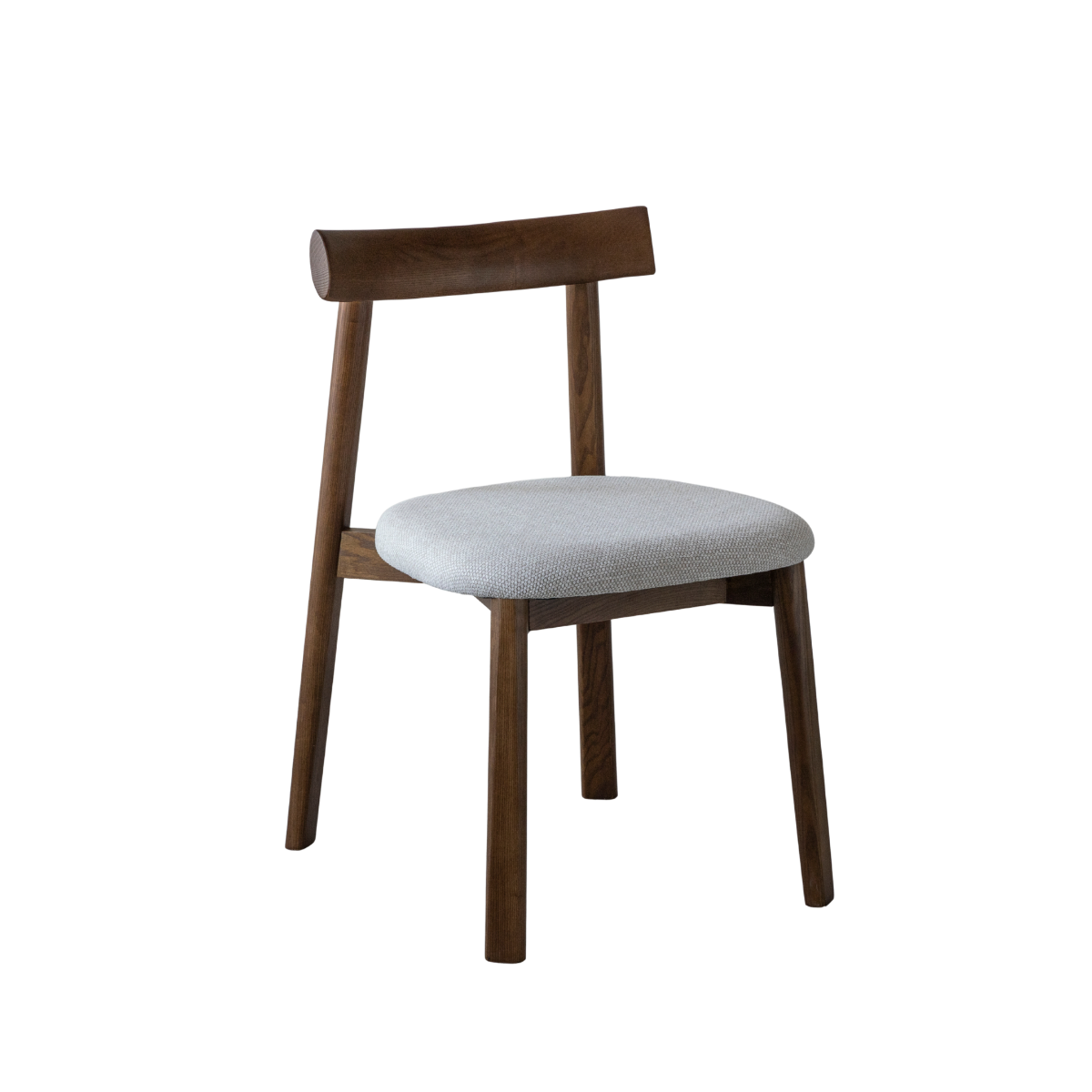 Chaise en bois de frêne foncé et tissu gris Aline (lot de 2)