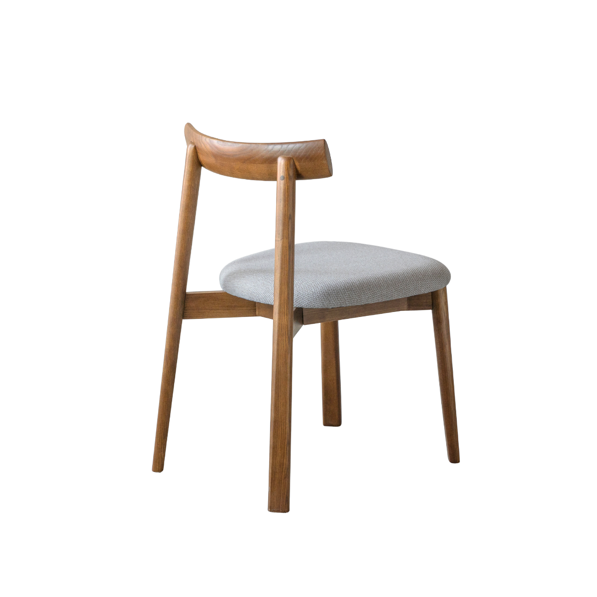 Chaise en bois de frêne et tissu gris Neris (lot de 2)