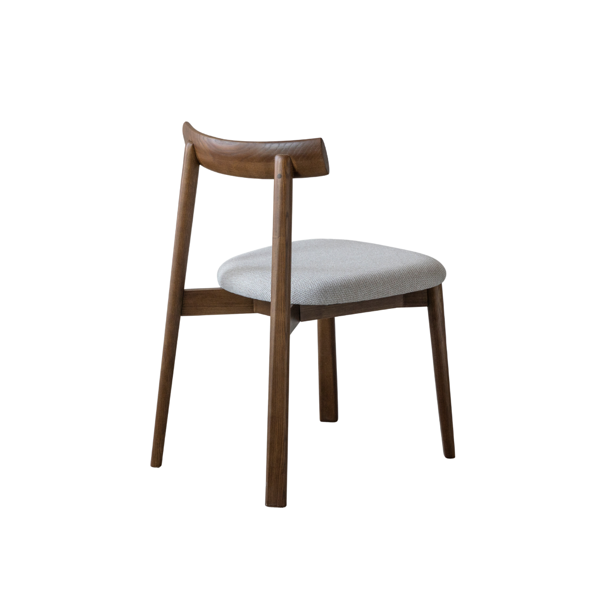 Chaise en bois de frêne foncé et tissu gris Aline (lot de 2)