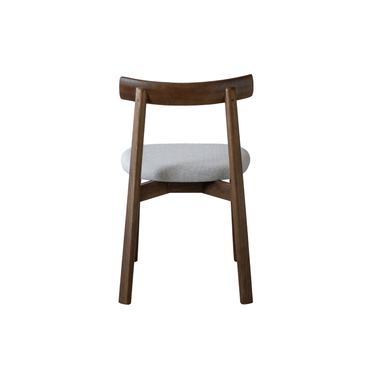 Chaise en bois de frêne foncé et tissu gris Aline (lot de 2)