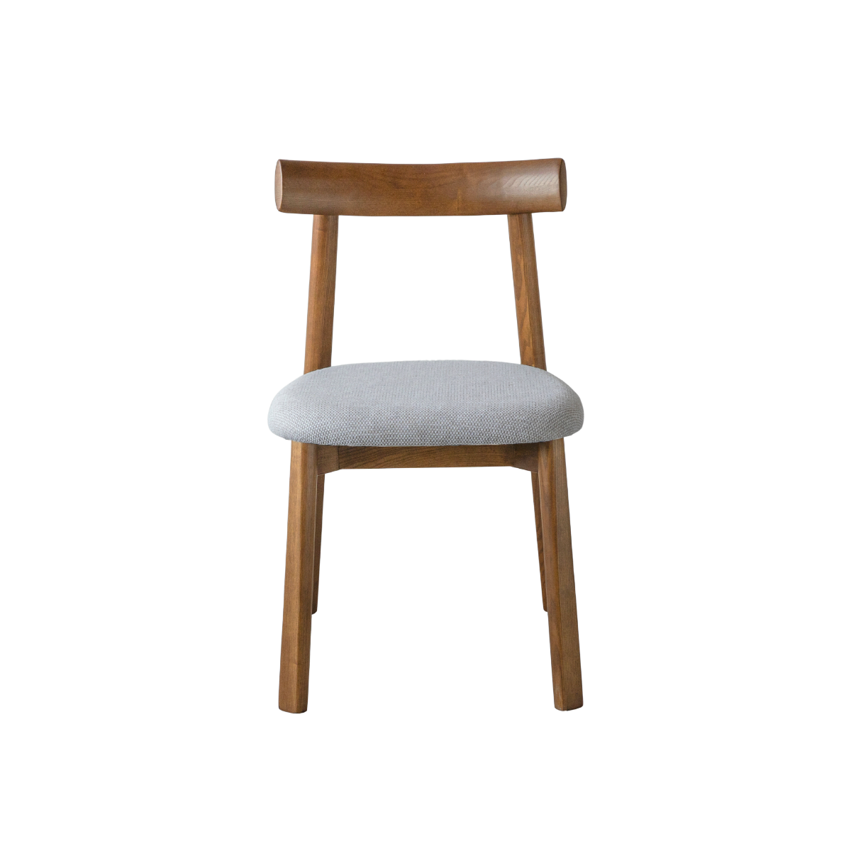 Chaise en bois de frêne et tissu gris Neris (lot de 2)