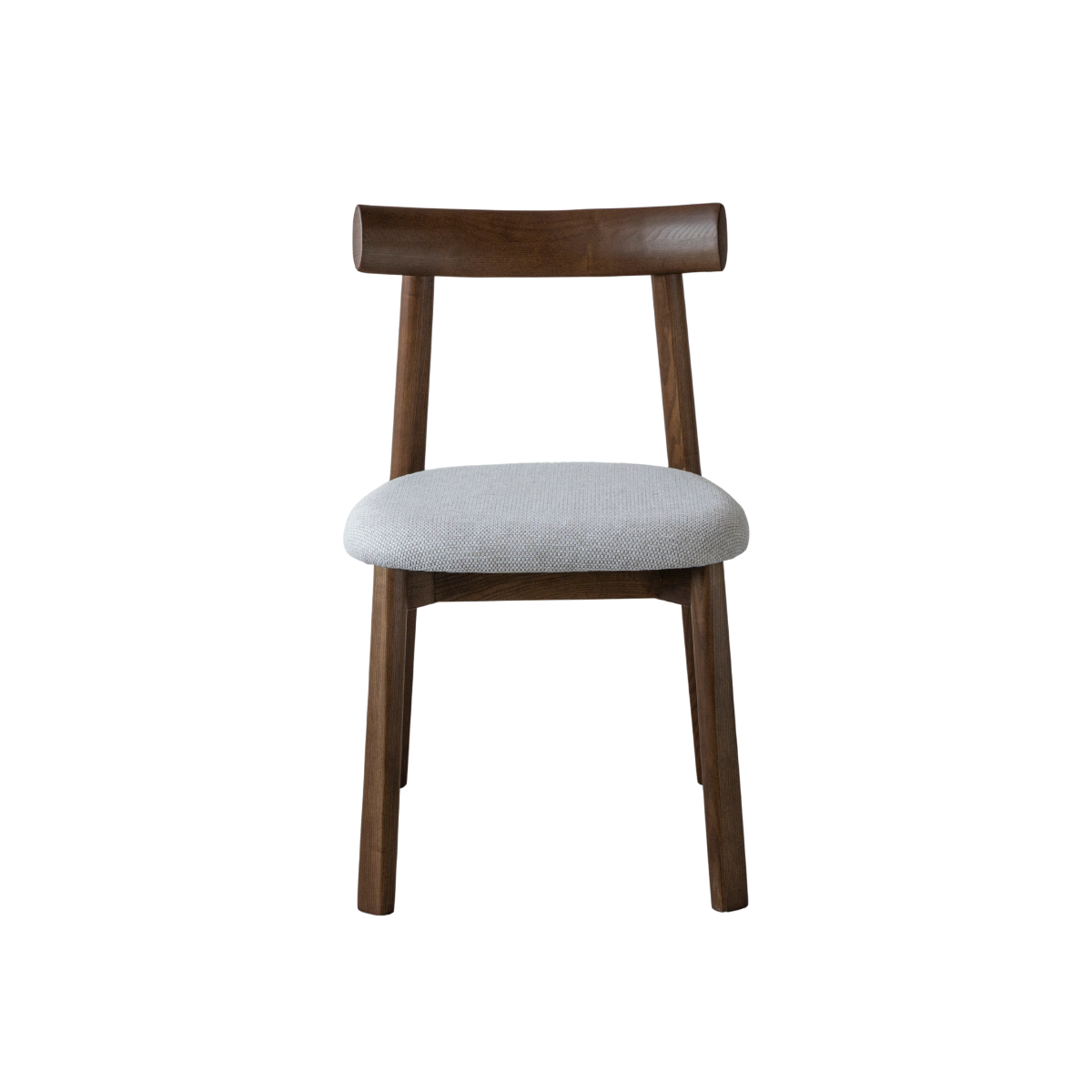 Chaise en bois de frêne foncé et tissu gris Aline (lot de 2)