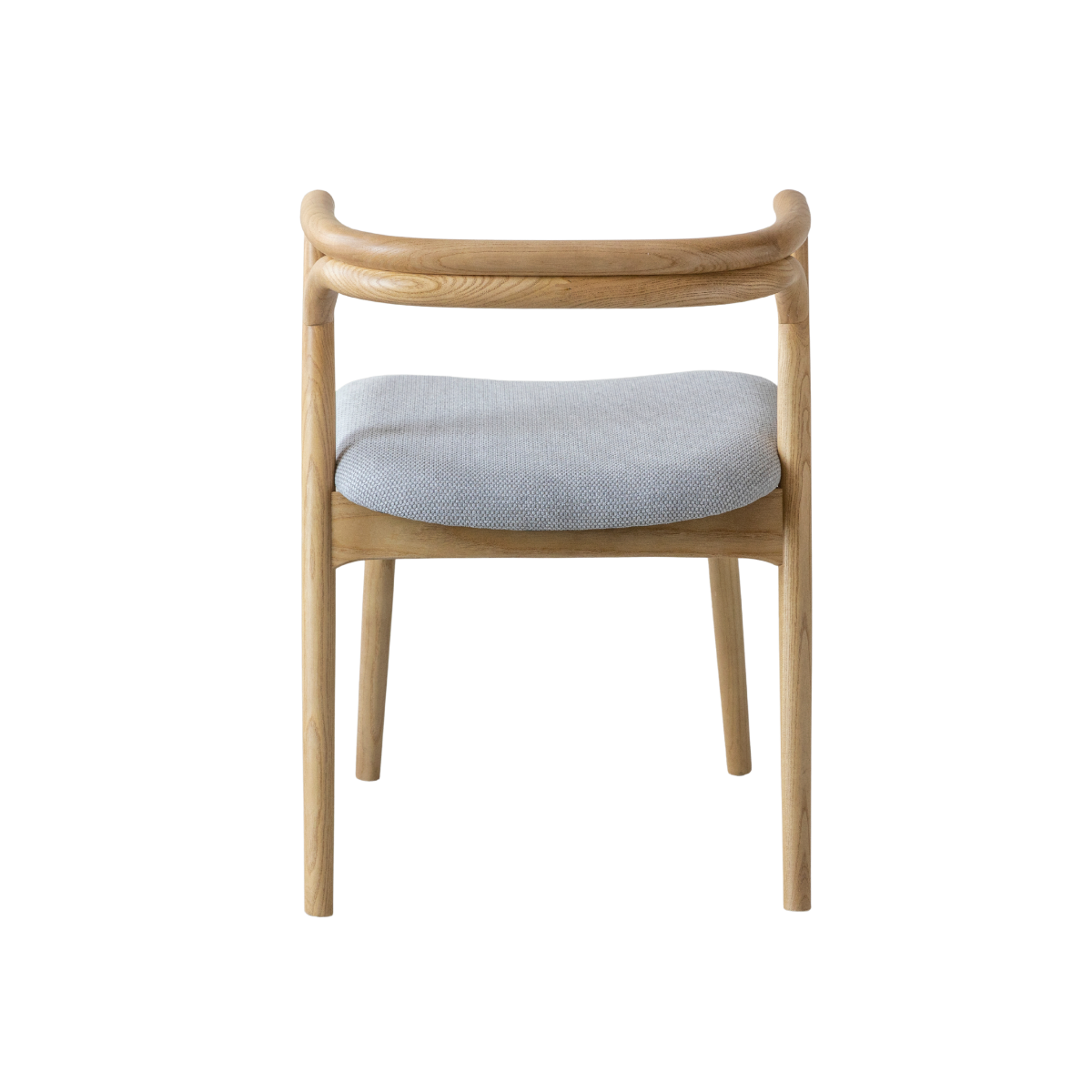 Chaise en bois de orme et tissu gris Aline (lot de 2)