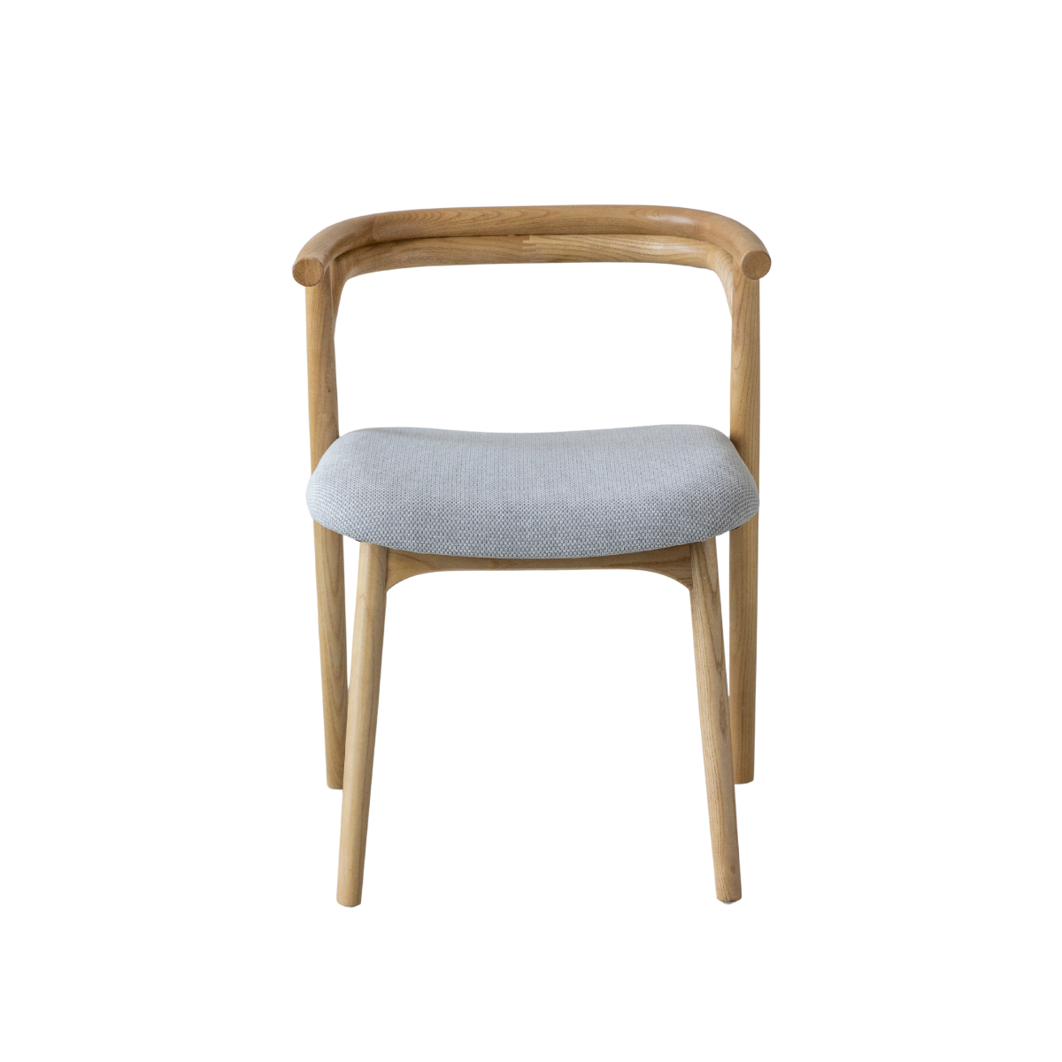 Chaise en bois de orme et tissu gris Aline (lot de 2)