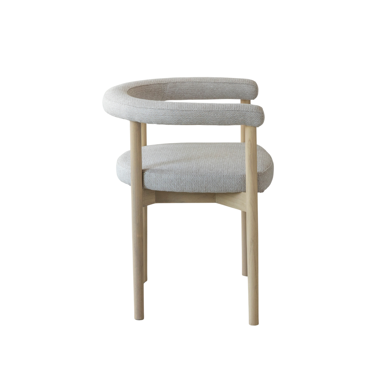 Chaise en bois d'orme et tissu gris Aline (lot de 2)