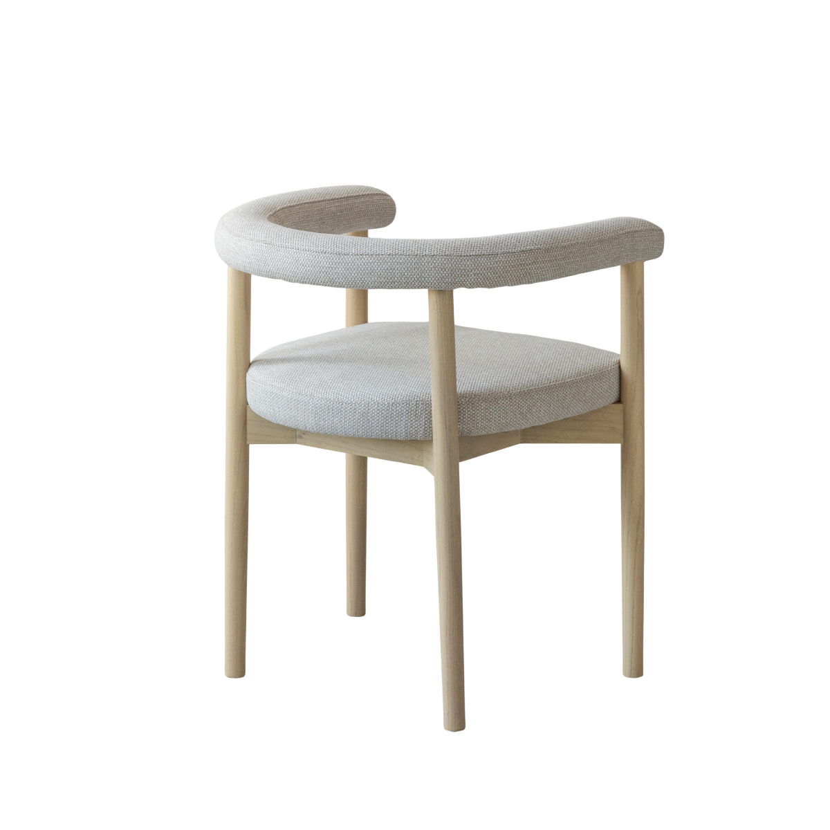 Chaise en bois d'orme et tissu gris Aline (lot de 2)