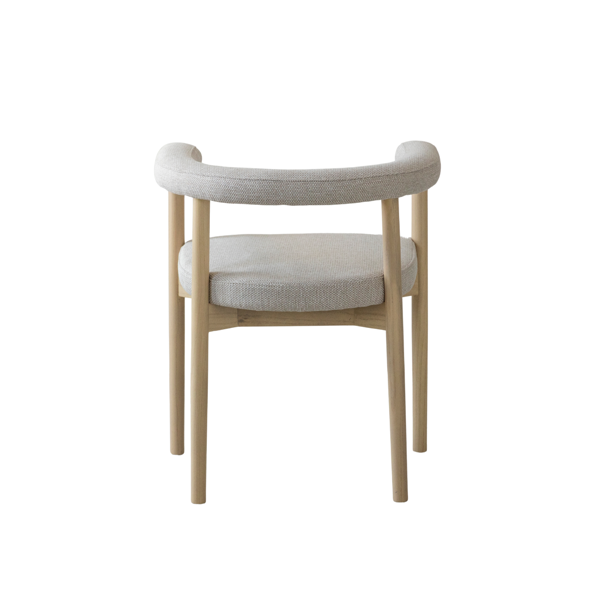Chaise en bois d'orme et tissu gris Aline (lot de 2)