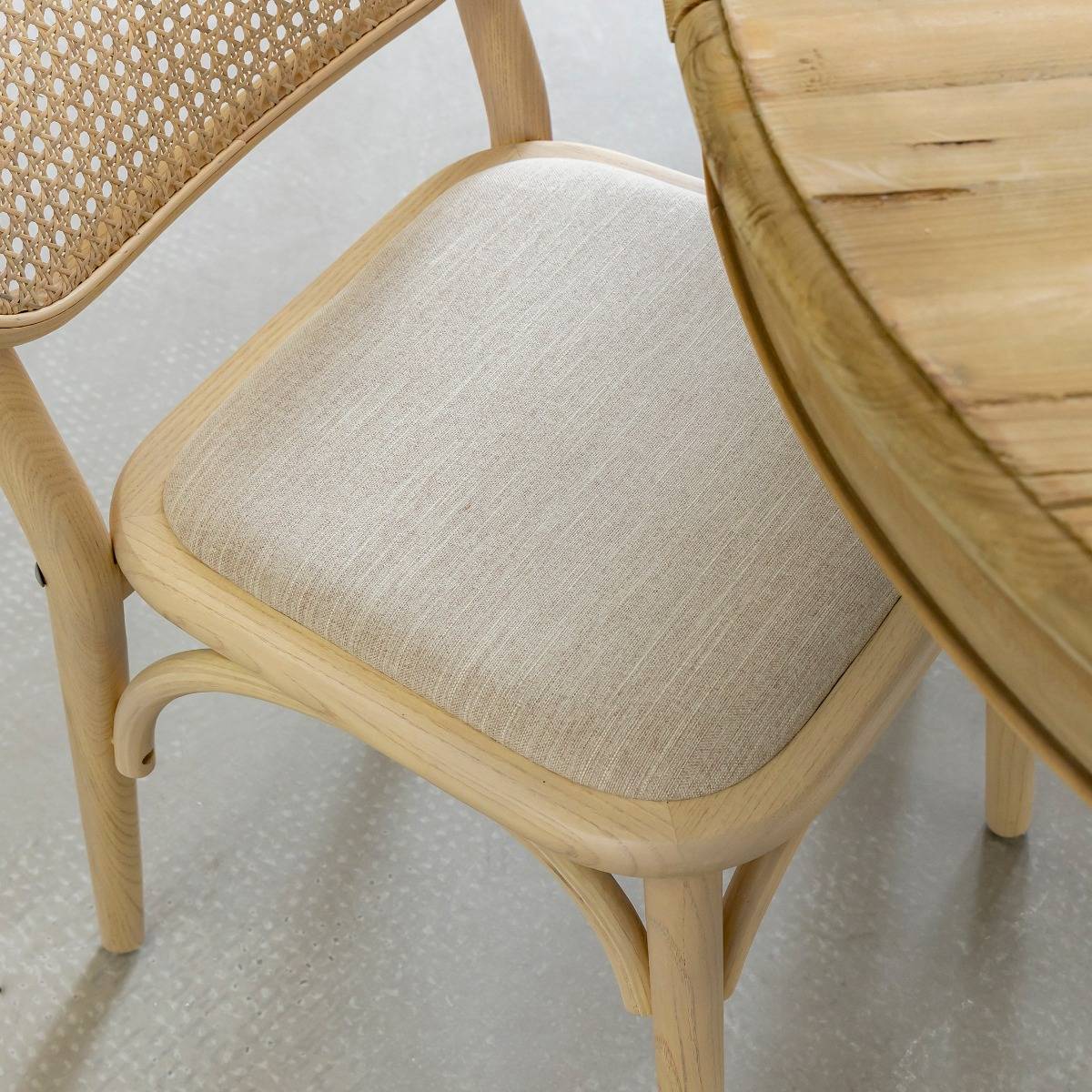 Chaise en orme clair et cannage Luzian (lot de 2)