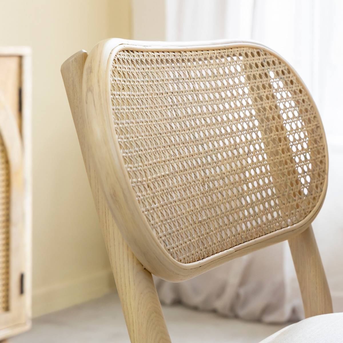 Chaise en orme clair et cannage Luzian (lot de 2)