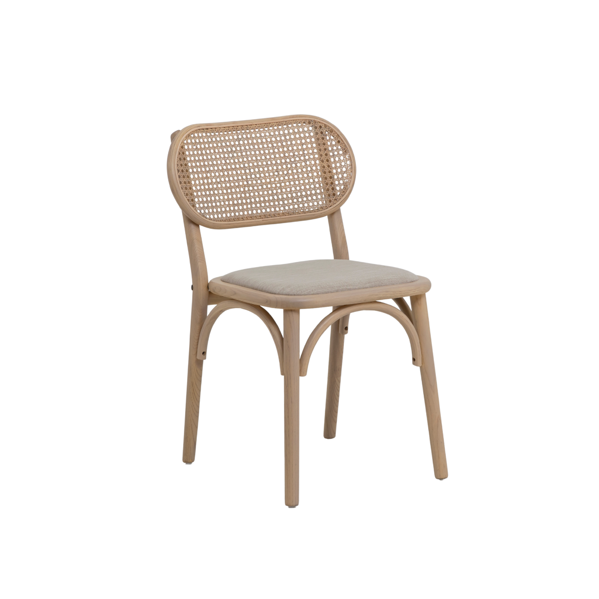 Chaise en orme clair et cannage Luzian (lot de 2)
