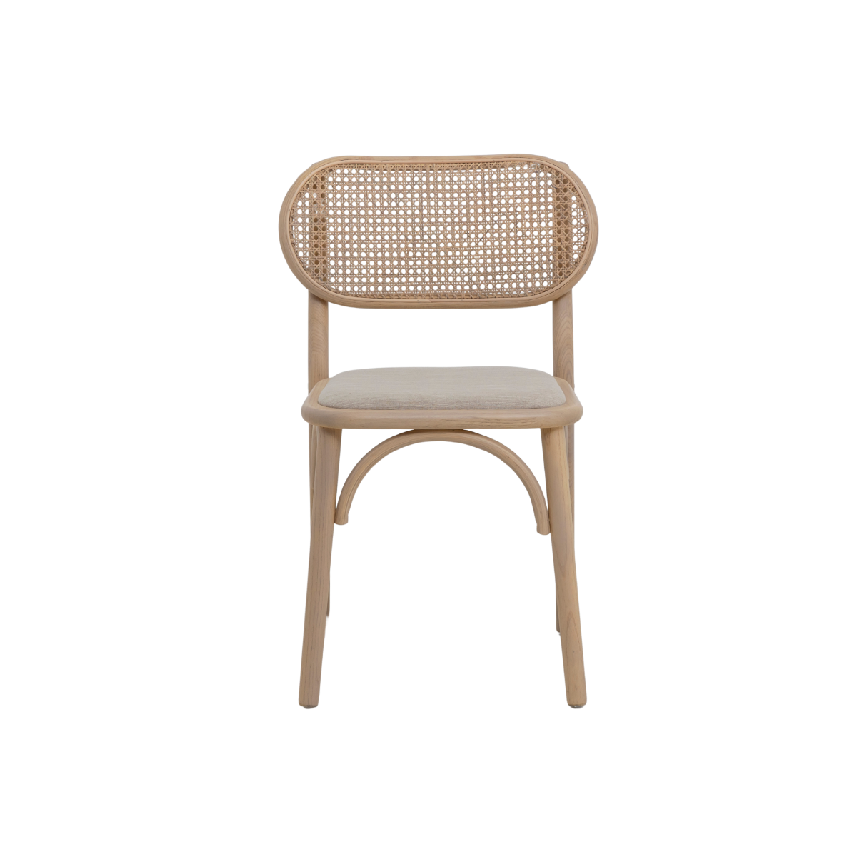 Chaise en orme clair et cannage Luzian (lot de 2)