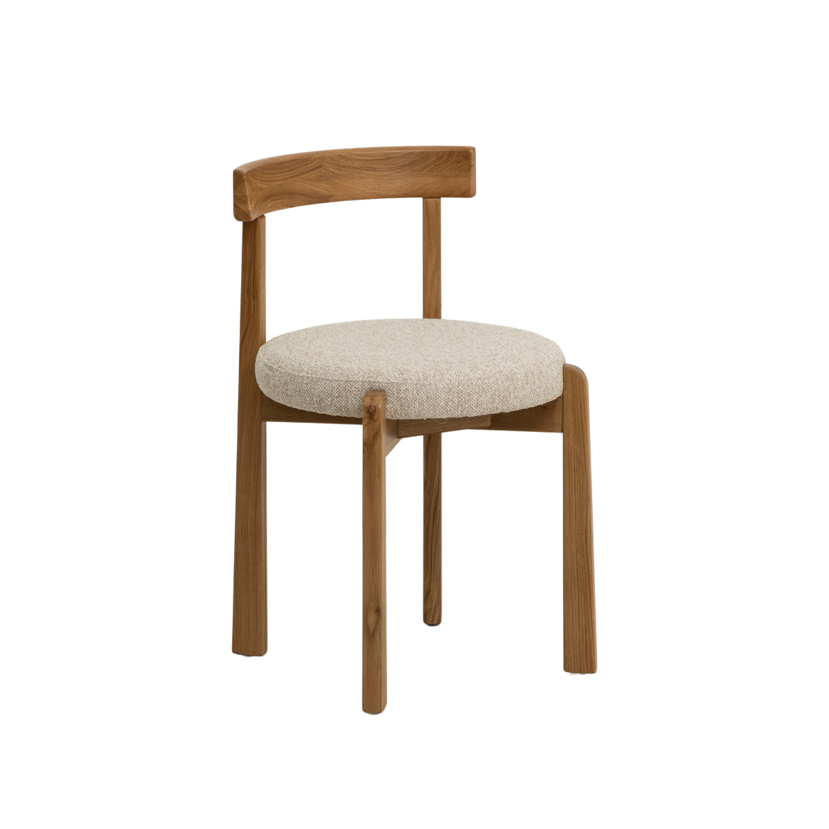 Chaise en bois de orme et tissu bouclette gris Aline (lot de 2)