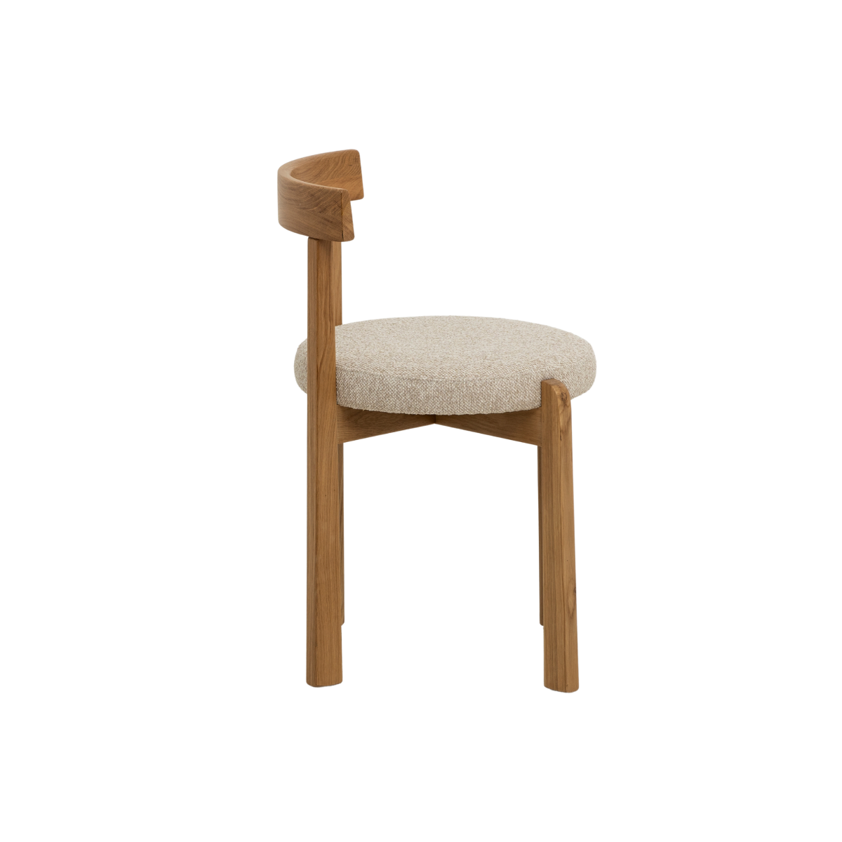 Chaise en bois de orme et tissu bouclette gris Aline (lot de 2)