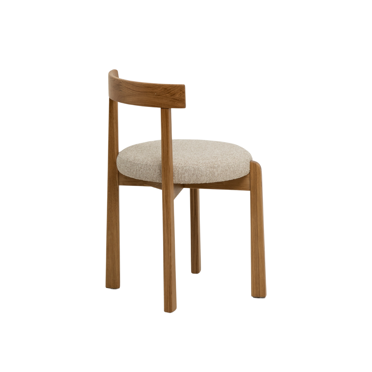 Chaise en bois de orme et tissu bouclette gris Aline (lot de 2)