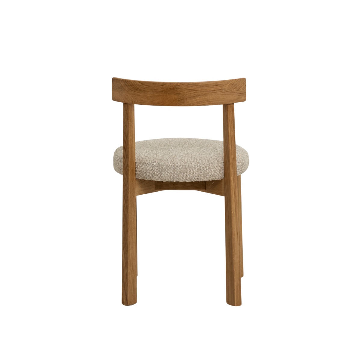 Chaise en bois de orme et tissu bouclette gris Aline (lot de 2)