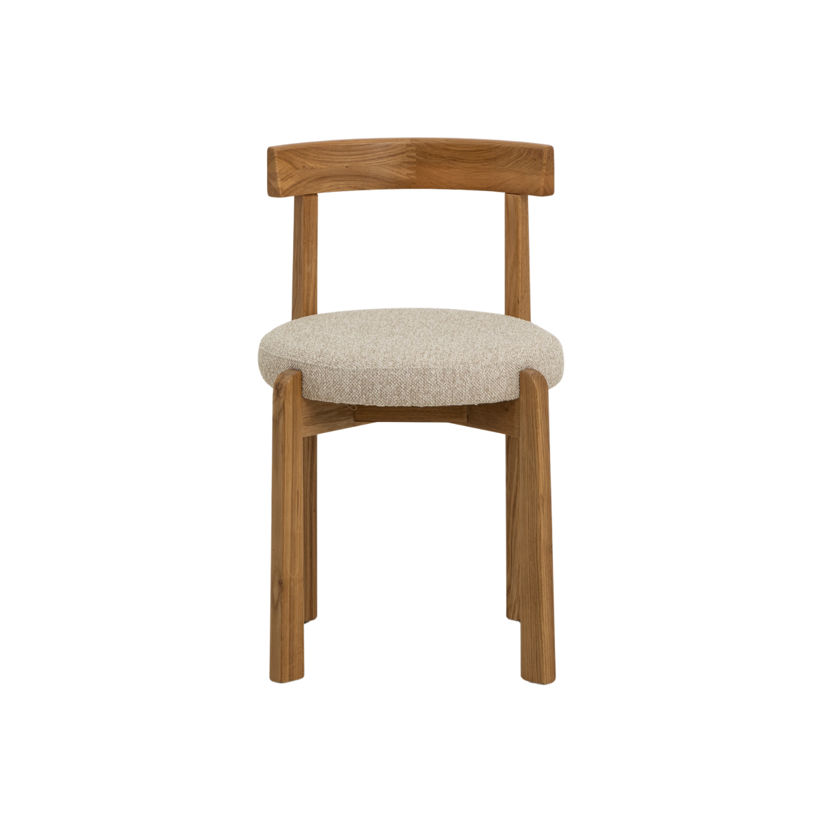 Chaise en bois de orme et tissu bouclette gris Aline (lot de 2)