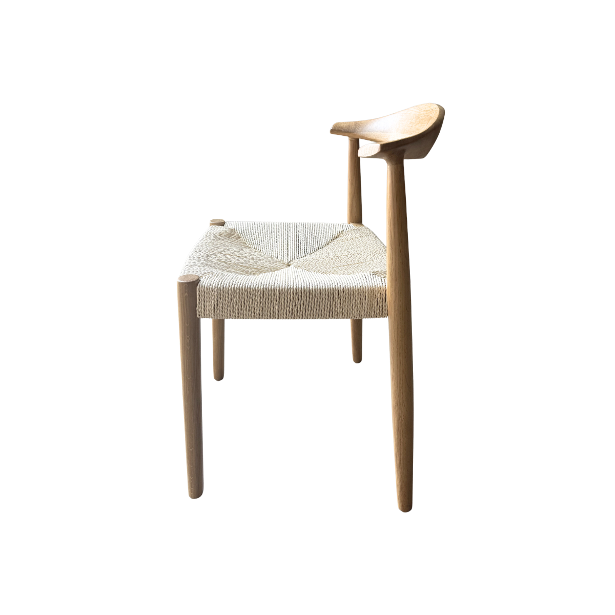 Chaise en bois de chêne et en corde Aline (lot de 2)
