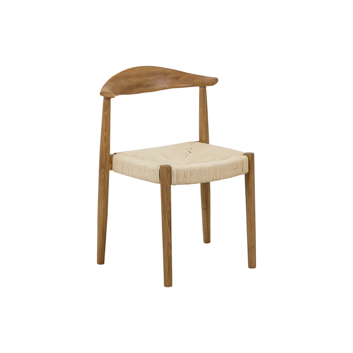 Chaise en bois de chêne et en corde Aline (lot de 2)