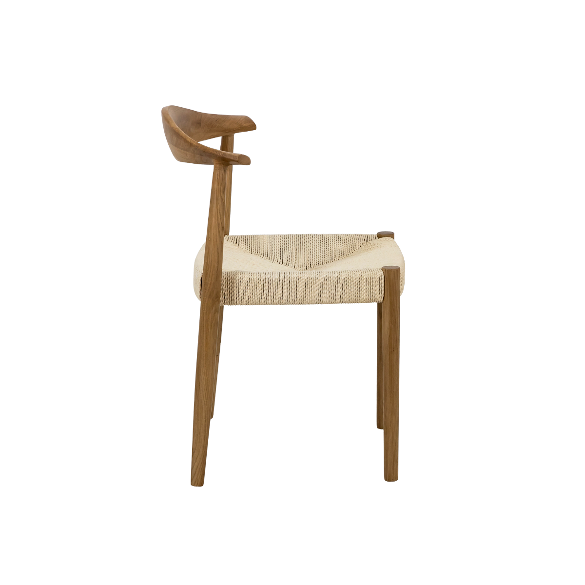 Chaise en bois de chêne et en corde Aline (lot de 2)