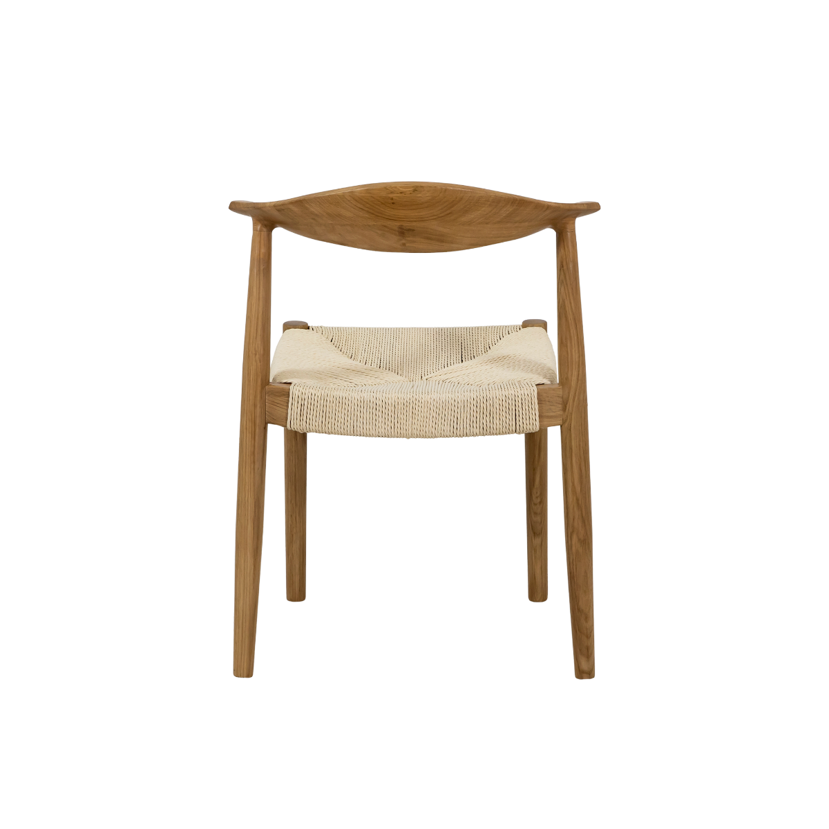 Chaise en bois de chêne et en corde Aline (lot de 2)