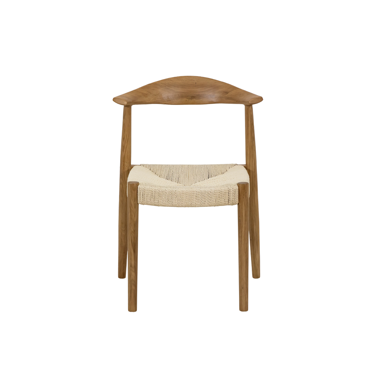 Chaise en bois de chêne et en corde Aline (lot de 2)