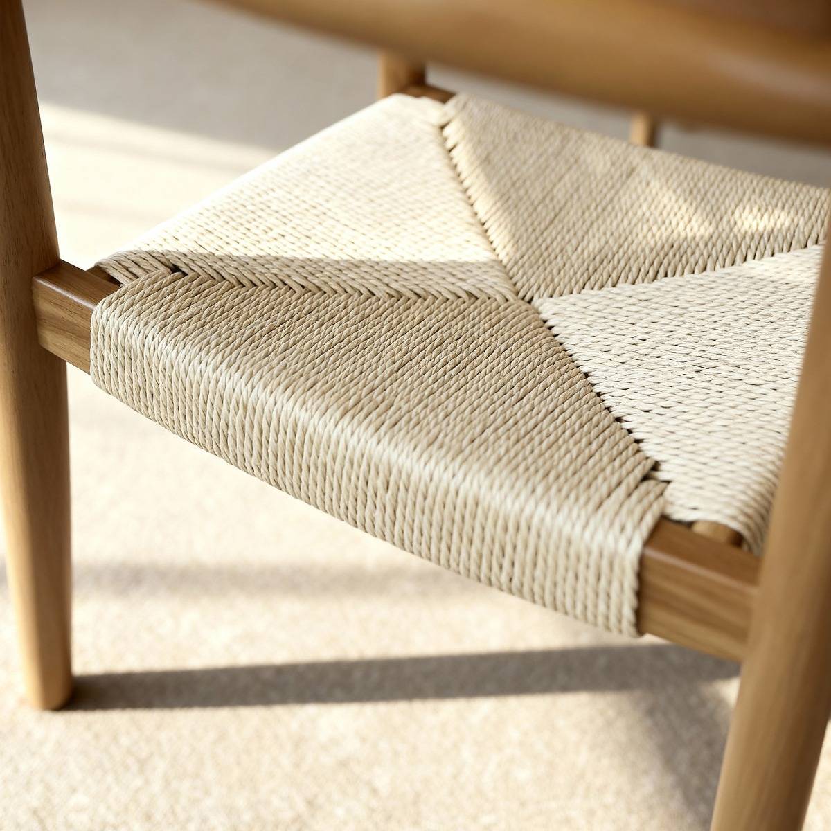 Chaise en bois de hêtre et en corde Galen (lot de 2)