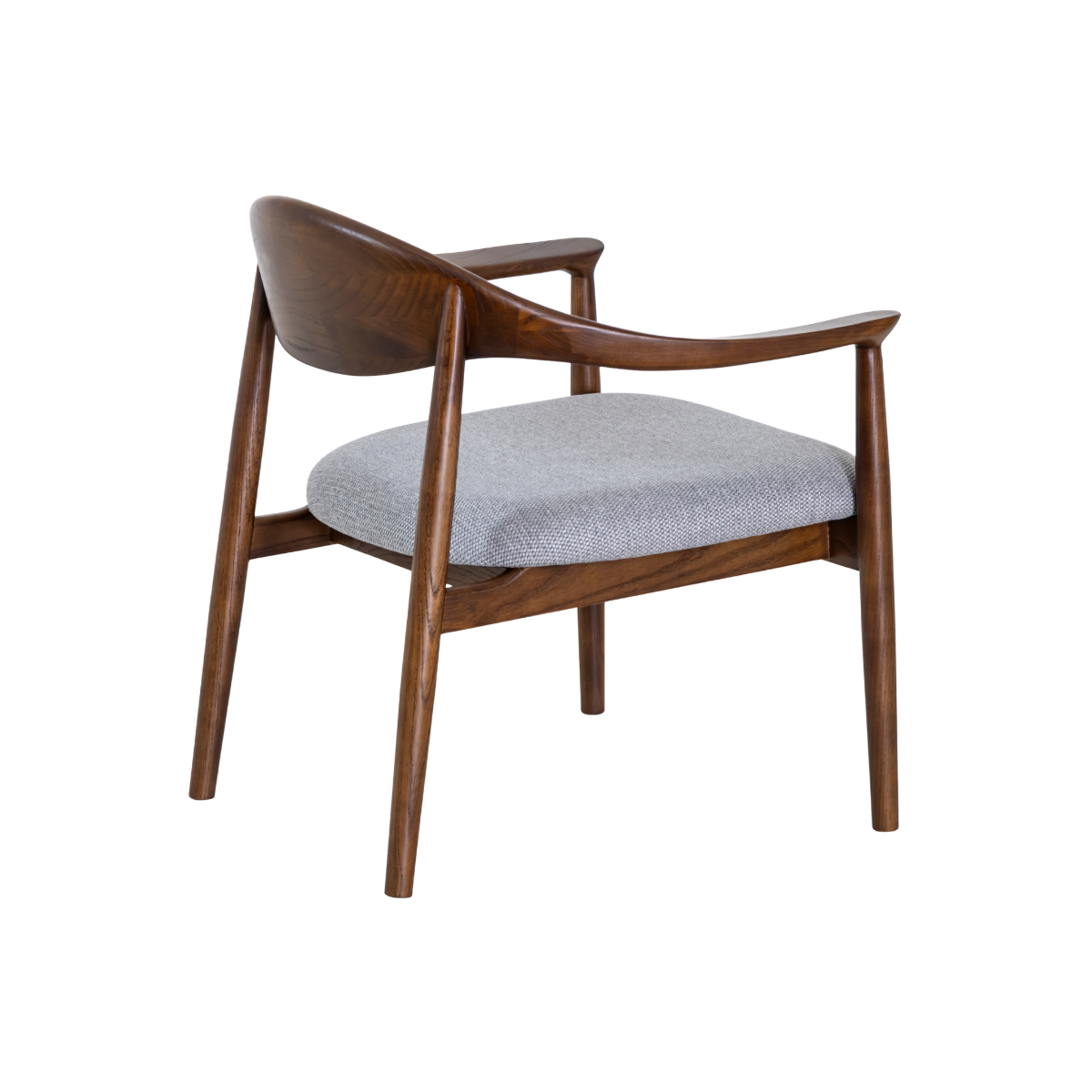Fauteuil en bois d'orme et tissu gris Orphée