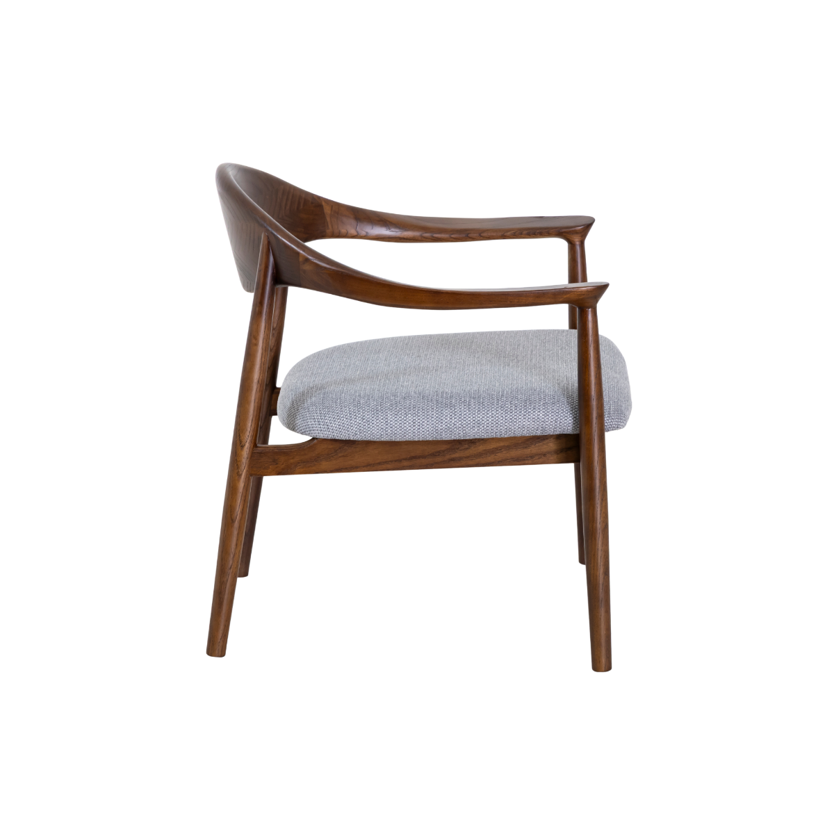 Fauteuil en bois d'orme et tissu gris Orphée