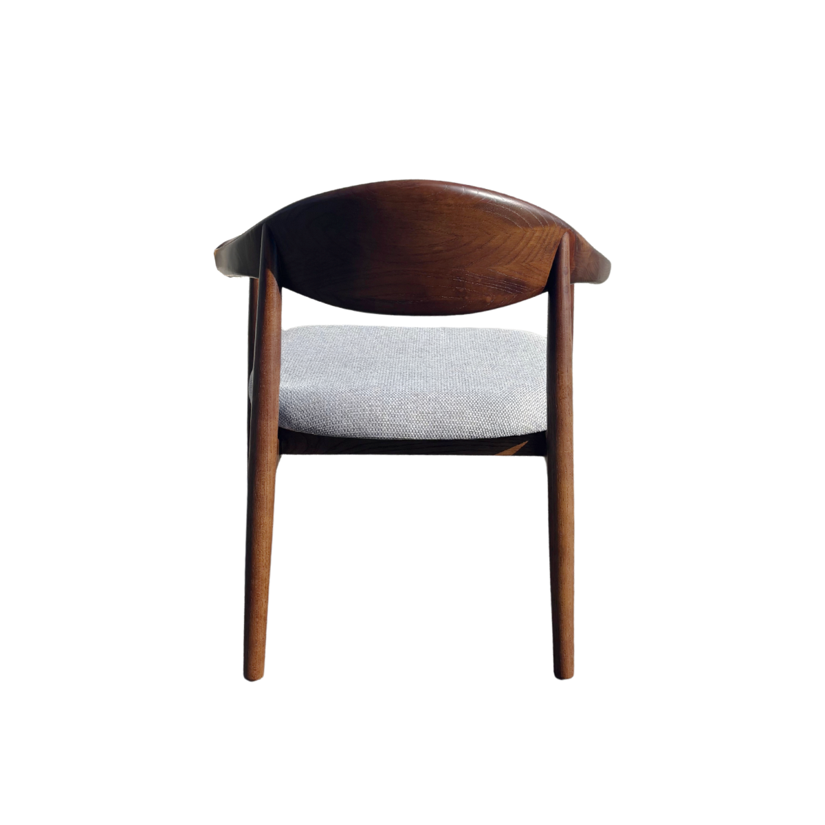 Fauteuil en bois d'orme et tissu gris Orphée