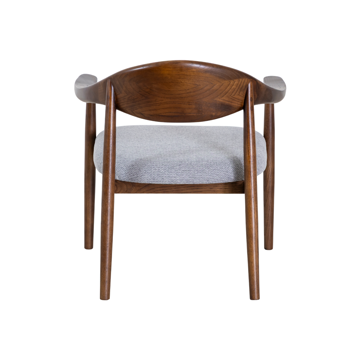 Fauteuil en bois d'orme et tissu gris Orphée