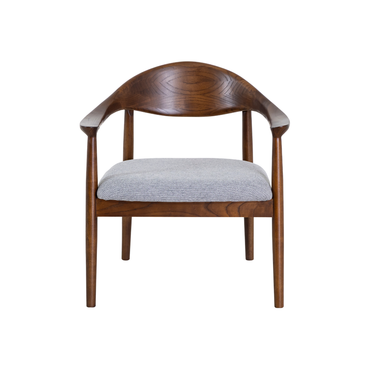 Fauteuil en bois d'orme et tissu gris Orphée