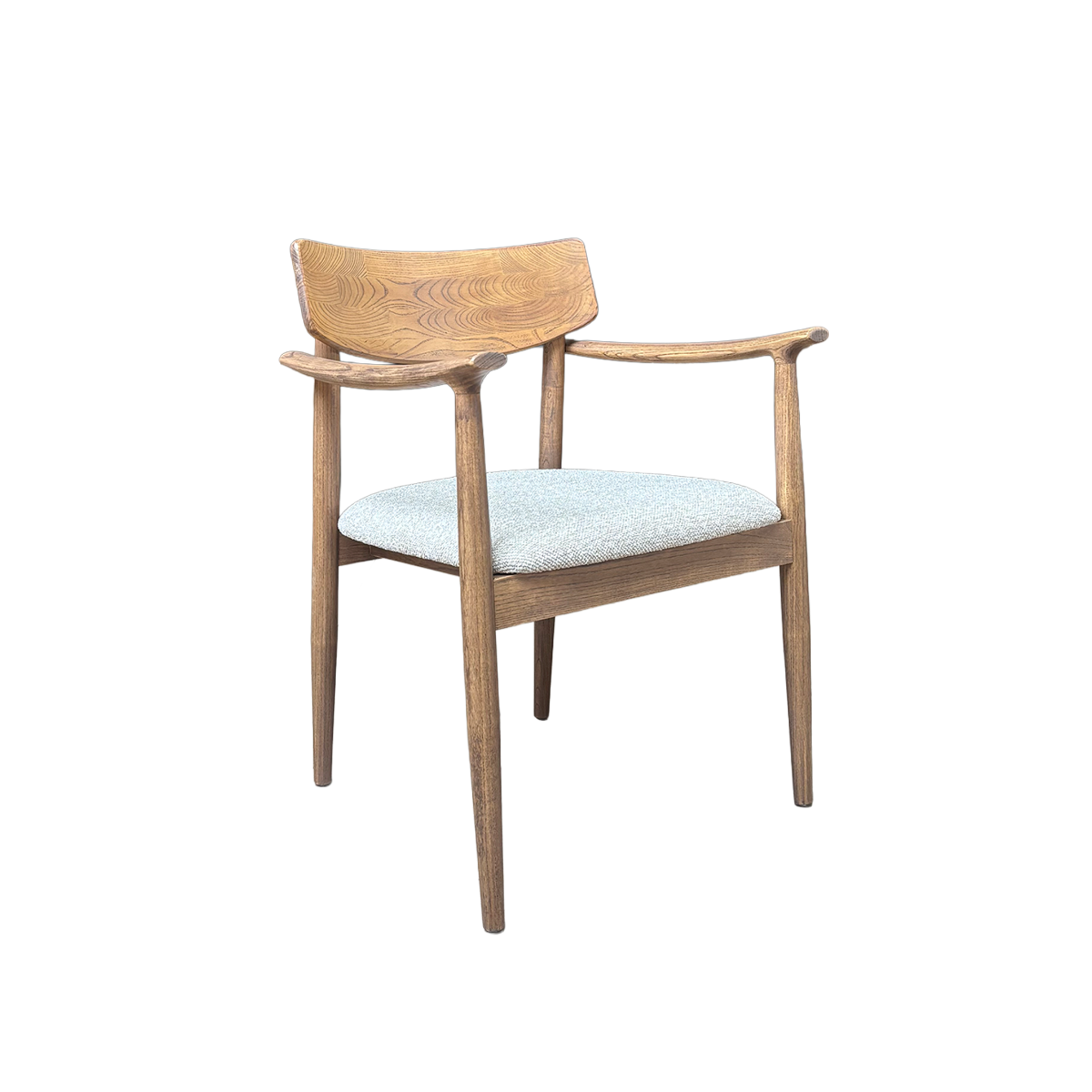 Chaise en bois d'orme et tissu Calyra