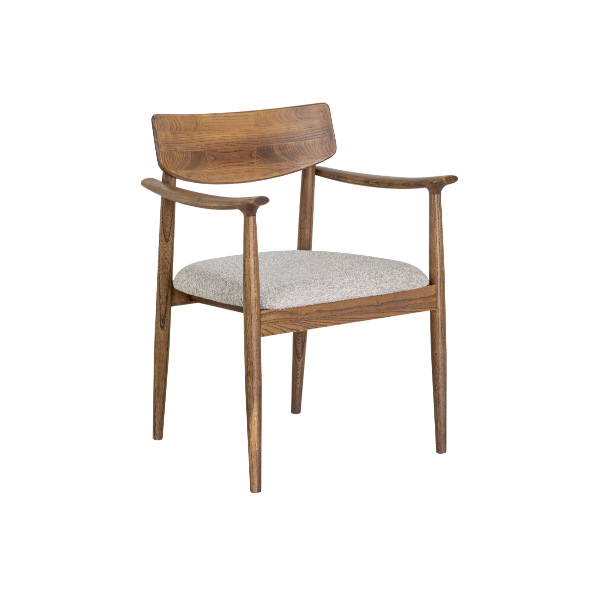 Chaise en bois d'orme et tissu Calyra